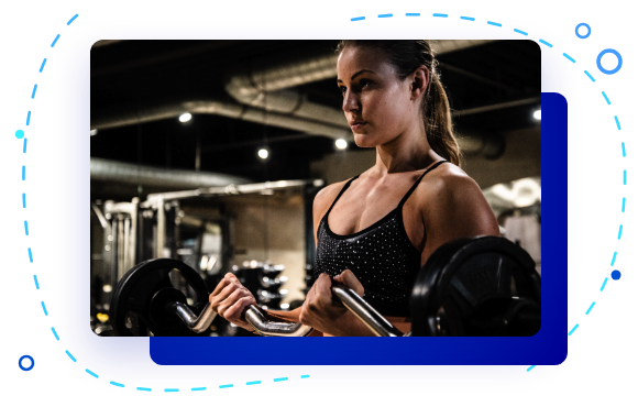 Gym member training with a coach